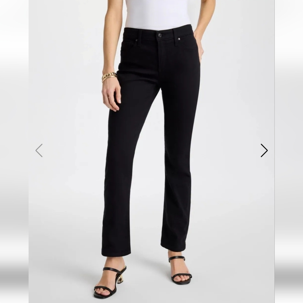 Chico's Women's Black So Slimming Girlfriend Slim Full- Length Jeans, size 8